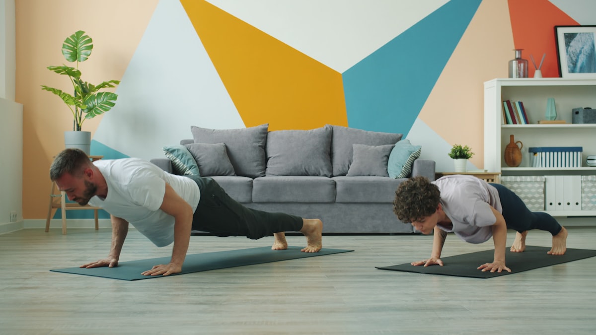 Home fitness workout demonstration